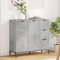 vidaXL Sideboard med låda Betonggrå 89,5 x 33 x 82 cm Konstruerat trä