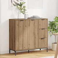 vidaXL Sideboard med låda artisan ek 89,5 x 33 x 82 cm Konstruerat trä