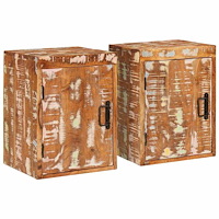 vidaXL Sängbord 2 pcs Brun 35 x 33 x 48 cm Solid Återvunnet Trä