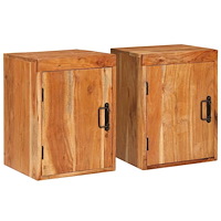 vidaXL Sängbord 2 pcs Brun 35 x 33 x 48 cm Massivt Trä Akacia