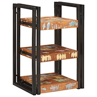 vidaXL Sängbord 2 pcs Brun och svart Solid Återvunnet Trä