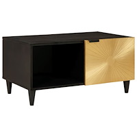 vidaXL Kaffeebord Svart och Guld 80 x 50 x 40 cm