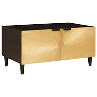 vidaXL Kaffeebord Svart och Guld 80 x 50 x 40 cm