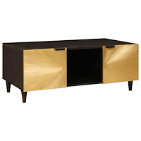 vidaXL Kaffeebord Svart och Guld 100 x 54 x 40 cm massivt mangoträ