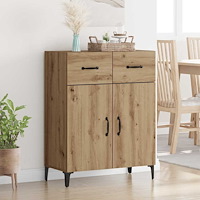 vidaXL Sideboard med låda artisan ek 34 x 69.5 x 90 cm Konstruerat trä