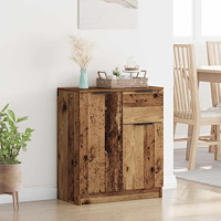 vidaXL Sideboard med låda Gammalt trä 60 x 30 x 70 cm Konstruerat trä