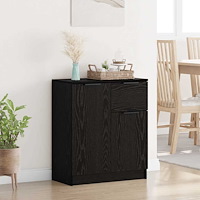 vidaXL Sideboard med låda Svart ek 60 x 30 x 70 cm Konstruerat trä
