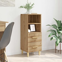 vidaXL Sideboard med låda artisan ek 34 x 34,5 x 90 cm Konstruerat trä