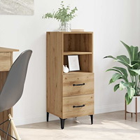vidaXL Sideboard med låda artisan ek 34 x 34,5 x 90 cm Konstruerat trä