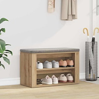vidaXL Skoställ med hylla artisan ek 75 x 35 x 45 cm Konstruerat trä