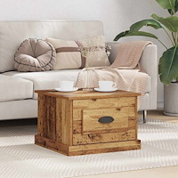vidaXL Kaffeebord Gammalt trä 50 x 50 x 35 cm Konstruerat trä