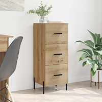 vidaXL Sideboard med låda artisan ek 34 x 34,5 x 90 cm Konstruerat trä