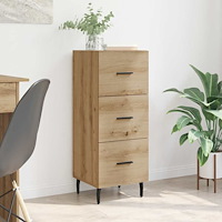 vidaXL Sideboard med låda artisan ek 34 x 34,5 x 90 cm Konstruerat trä