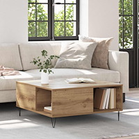 vidaXL Kaffeebord artisan ek 80 x 80 x 36.5 cm Konstruerat trä