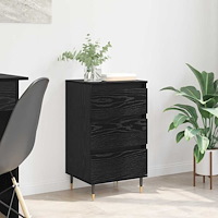 vidaXL Sideboard med låda Svart ek 35 x 40 x 70 cm Konstruerat trä
