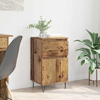 vidaXL Sideboard med låda Gammalt trä 35 x 40 x 70 cm Konstruerat trä