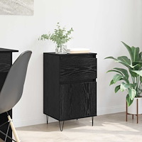 vidaXL Sideboard med låda Svart ek 35 x 40 x 70 cm Konstruerat trä