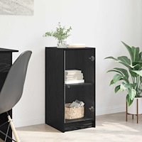 vidaXL Sideboard Svart ek 35 x 37 x 76 cm Konstruerat trä