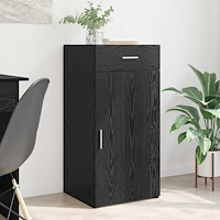 vidaXL Sideboard med låda Svart ek 42.5 x 40 x 93 cm Konstruerat trä