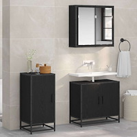 vidaXL Sideboard Svart ek 35 x 35,5 x 76 cm Konstruerat trä