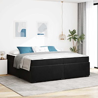 vidaXL Sängram med madrass Svart 200 x 200 cm Sammet
