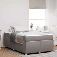 vidaXL Sängram med madrass Taupe 120 x 190 cm tyg