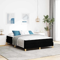 vidaXL Bäddfjäder Svart och Brunt 140 x 190 cm Tyg och Konstruerat trä