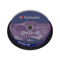 VERBATIM Verbatim DataLifePlus - DVD+R x 10 - 4.7 GB - lagringsmedier