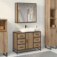 vidaXL Badrumsmöbelset med låda 2 pcs artisan ek Konstruerat trä