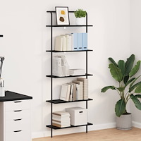 vidaXL Hyllsystem Svart ek 60 x 24 x 168 cm Konstruerat trä