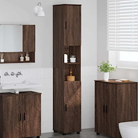 vidaXL Badrumshögt skåp brun ek 30 x 35 x 192 cm Konstruerat trä