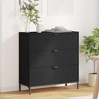vidaXL Sideboard med låda Svart 79,5 x 33 x 82 cm Konstruerat trä