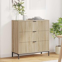 vidaXL Sideboard med låda Sonoma ek 79,5 x 33 x 82 cm Konstruerat trä