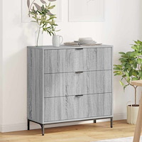 vidaXL Sideboard med låda Grå sonoma 79,5 x 33 x 82 cm Konstruerat trä