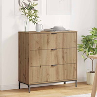 vidaXL Sideboard med låda artisan ek 79,5 x 33 x 82 cm Konstruerat trä