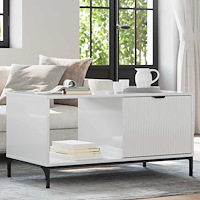 vidaXL Kaffeebord Vit högglans 90 x 49 x 46 cm Konstruerat trä