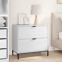 vidaXL Sängbord Vit högglans 63.5 x 36 x 61 cm Konstruerat trä
