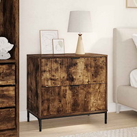 vidaXL Sängbord Rökfärgad ek 63.5 x 36 x 61 cm Konstruerat trä