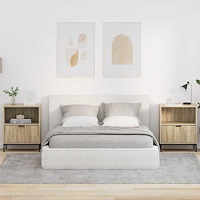 vidaXL Sängbord 2 pcs Sonoma ek 49 x 36 x 61 cm Konstruerat trä