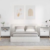 vidaXL Sängbord 2 pcs Vit högglans 49 x 36 x 61 cm Konstruerat trä