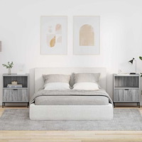 vidaXL Sängbord 2 pcs Grå sonoma 49 x 36 x 61 cm Konstruerat trä
