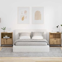 vidaXL Sängbord 2 pcs artisan ek 49 x 36 x 61 cm Konstruerat trä