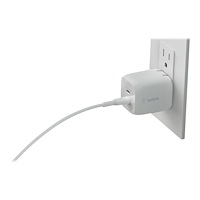 Belkin International Belkin BoostCharge Pro GaN strömadapter - PPS- och GaN-teknik - 2 x USB-C - 65 Watt