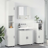 vidaXL Badrumsmöbelset 4 pcs Vit 61 x 35 x 64 cm Konstruerat trä