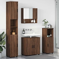 vidaXL Badrumsmöbelset 4 pcs brun ek 61 x 35 x 64 cm Konstruerat trä