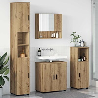 vidaXL Badrumsmöbelset Väggmonterad 4 pcs artisan ek 61 x 35 x 64 cm