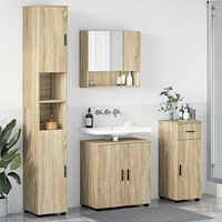 vidaXL Badrumsmöbelset 4 pcs Sonoma ek 61 x 35 x 64 cm Konstruerat trä