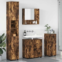 vidaXL Badrumsmöbelset med låda 4 pcs Rökfärgad ek 61 x 35 x 64 cm