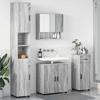 vidaXL Badrumsmöbelset med låda 4 pcs Grå sonoma 61 x 35 x 64 cm