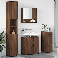 vidaXL Badrumsmöbelset 4 pcs brun ek 61 x 35 x 64 cm Konstruerat trä